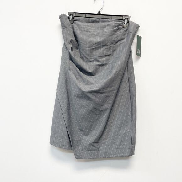 Wild Fable Women's Tube Mini Bodycon Suiting Dress Gray Pinstripe Size XXL - Picture 2 of 6